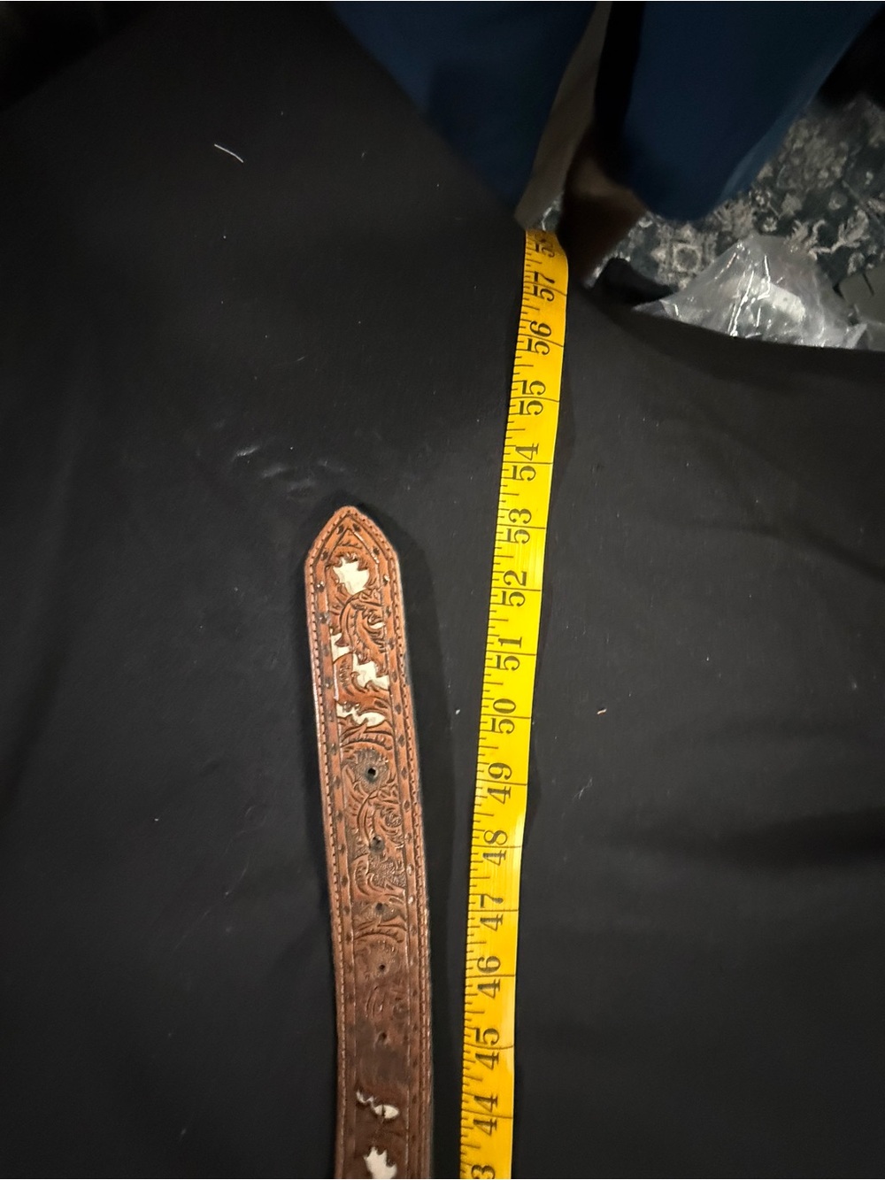 Hooey Brown & Ivory Leather Belt With Silver Smith Collection Buckle Size 44 - Picture 3 of 9
